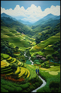 Serene Terraced Landscape Poster