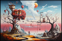 Dreamlike Whimsical Trees Fantasy Mythology Poster