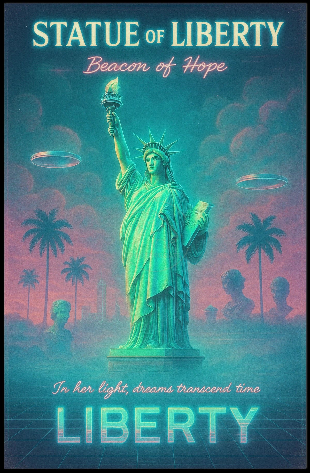 Beacon of Hope: Retro-Futuristic Sci-Fi Poster