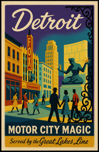 Motor City Magic: Vibrant Detroit Travel Poster