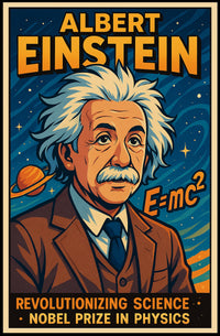 Einstein Revolutionary Science Vintage Scenic Wall Art Poster Inspiring Curiosity Science Lovers Poster