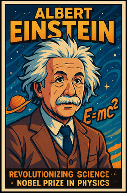Einstein Revolutionary Science Vintage Scenic Wall Art Poster Inspiring Curiosity Science Lovers Poster