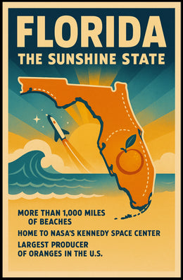 Florida Retro Travel Poster: Explore the Sunshine State