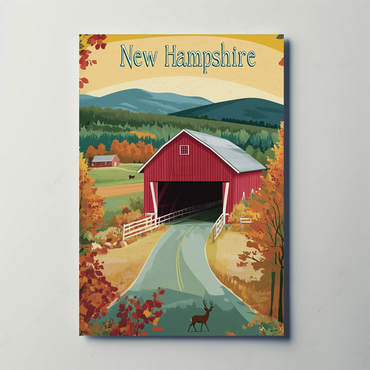 New Hampshire Countryside Vintage Poster