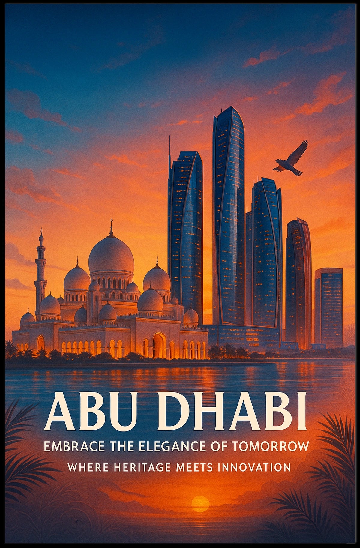 Abu Dhabi Elegance Heritage Meets Innovation Cityscape Poster