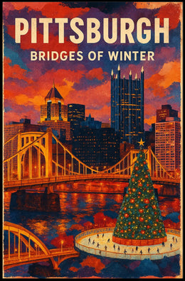 Pittsburgh Bridges of Winter Poster