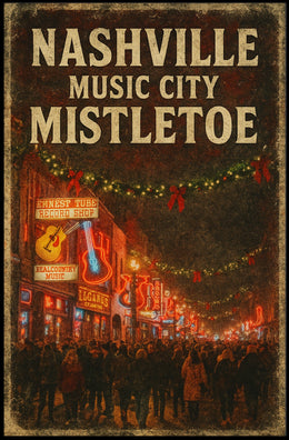 Nashville Music City Mistletoe Poster