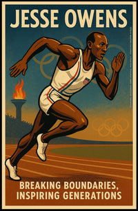 Jesse Owens Vintage Olympic Motivational Poster Art