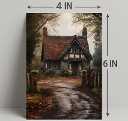 Rustic Cottage In Autumn Poster