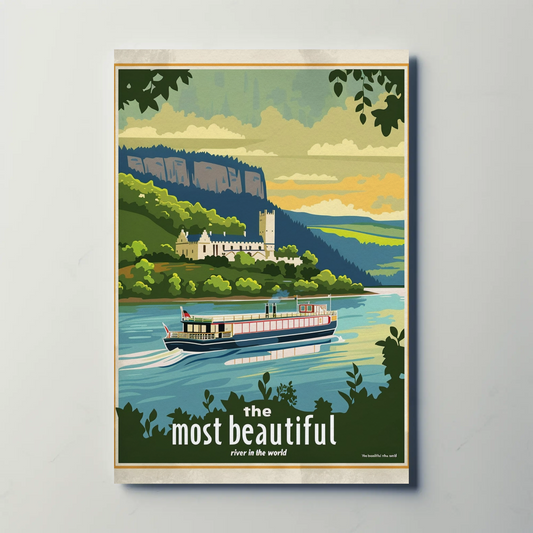 River Castle Cruise Scenic Journey Travel Poster
