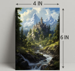 Enchanted Mountain Castle Poster PosterGoat