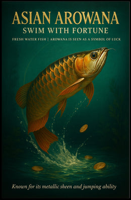 Asian Arowana Swim with Fortune Poster