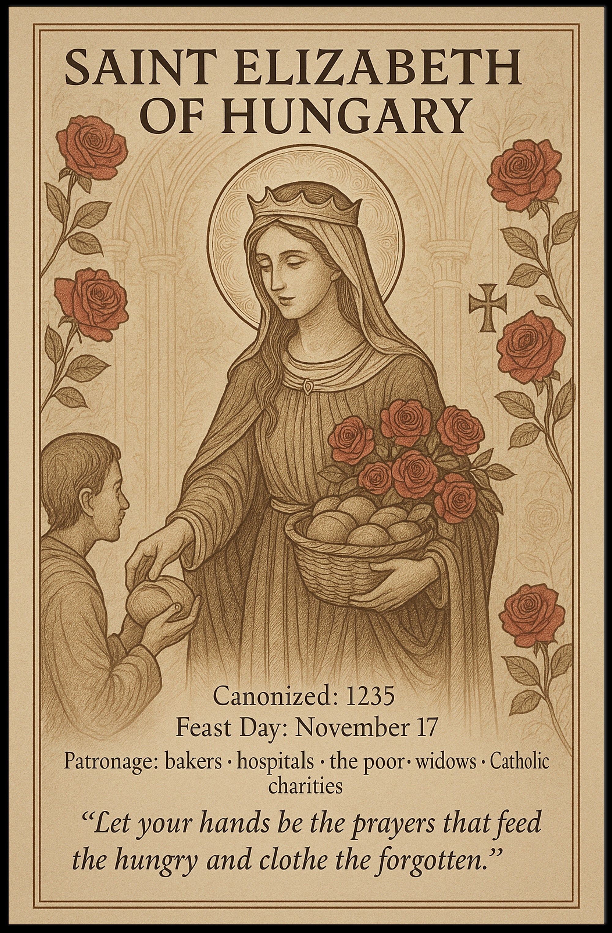 Saint Elizabeth Charity Art in Cultural Heritage Poster