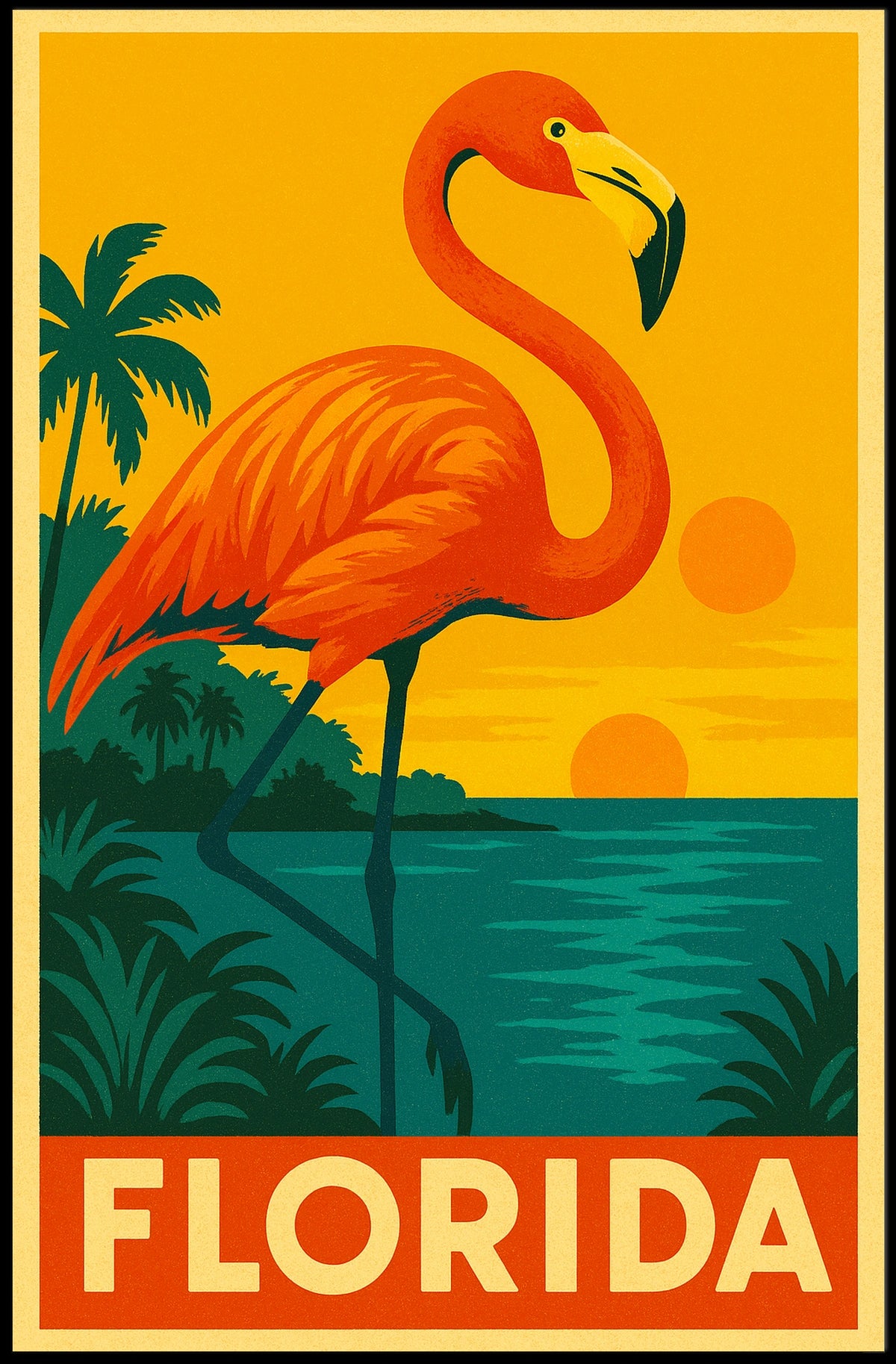 Florida Flamingo Poster