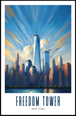 Freedom Tower NYC Skyline City Poster Modern Wall Art
