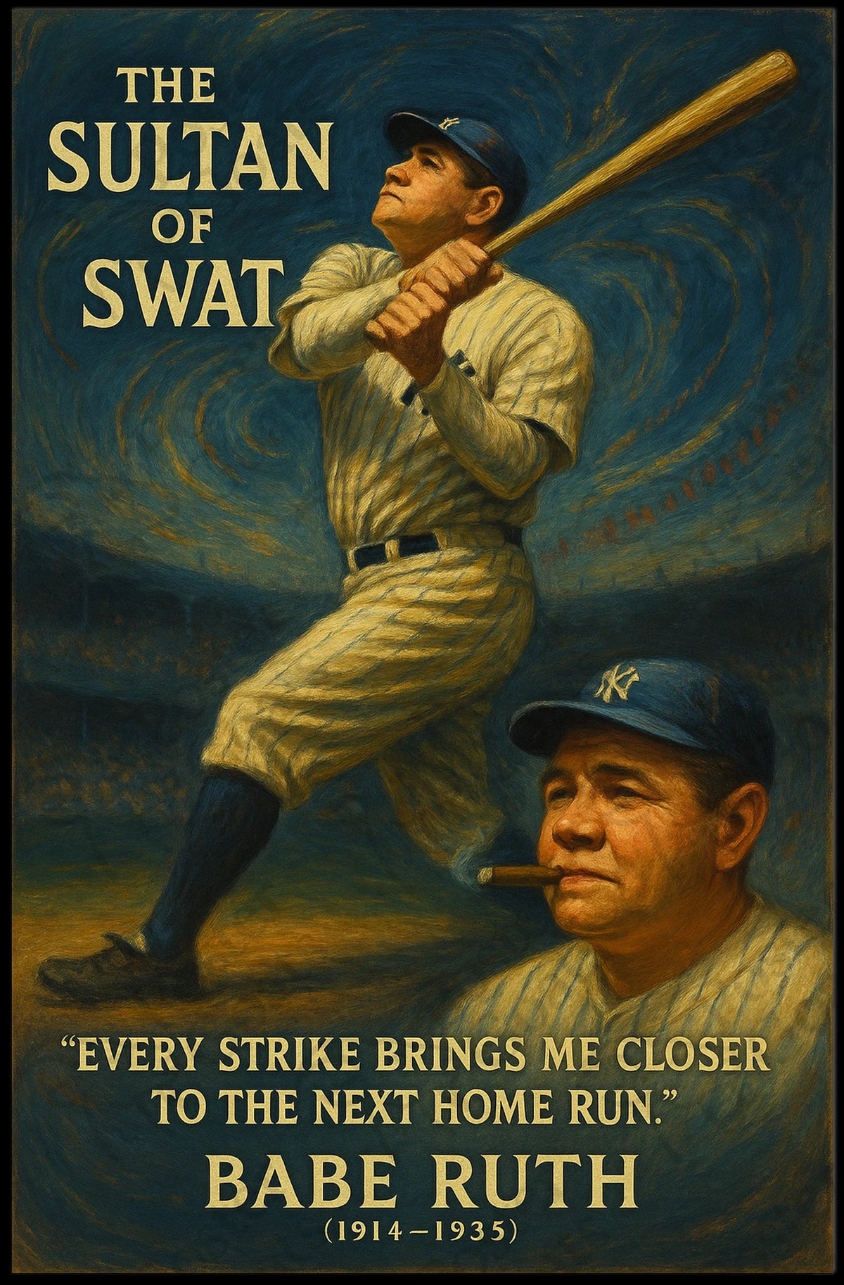 Vintage Baseball Icon Tribute: Sports Poster