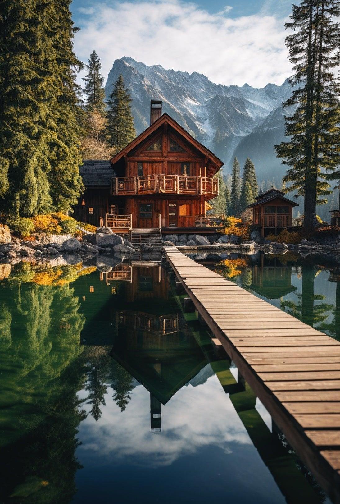 Serene Lakeside Retreat Scenic Nature National Park Poster