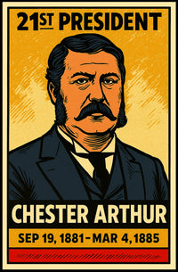 Chester A. Arthur 21st President of the United States Inked Comic Style Poster