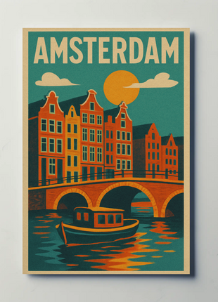 Amsterdam's Charm Captured in Vintage Travel Poster