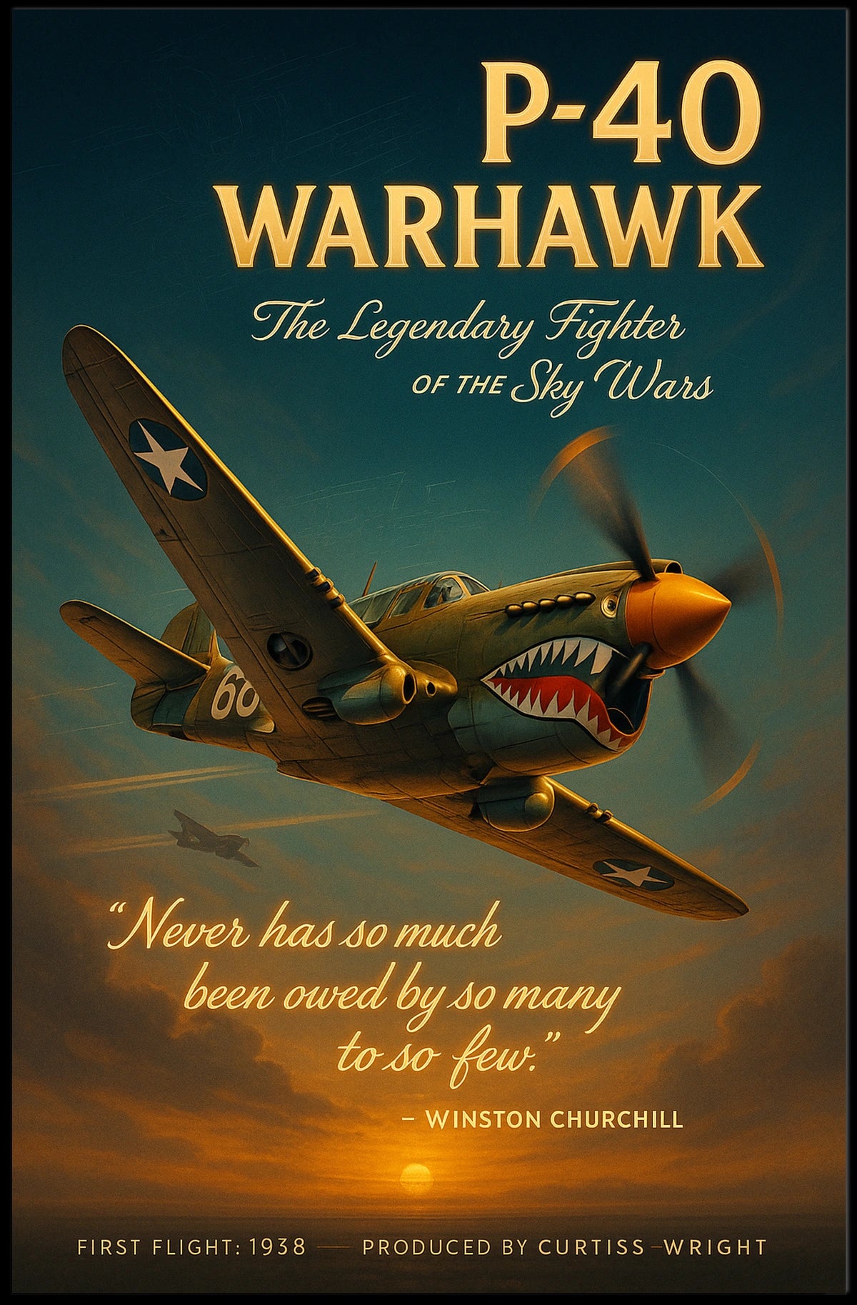 P-40 Warhawk Legendary Fighter Poster
