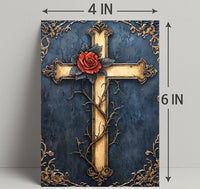 Ornate Cross With Rose Poster