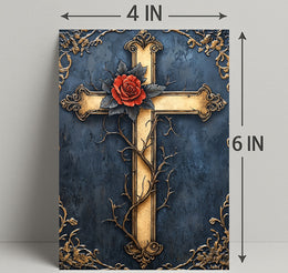 Ornate Cross With Rose Poster