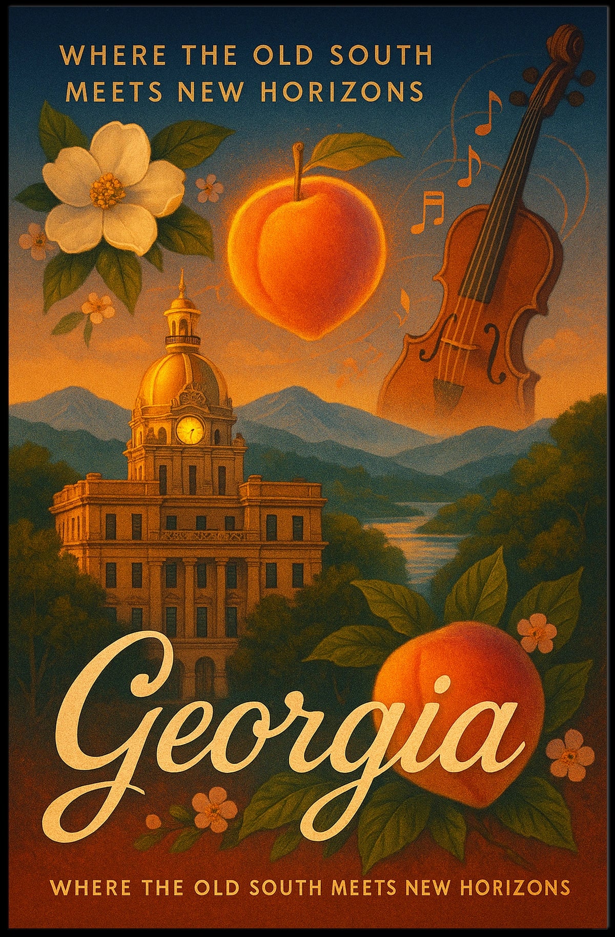 Georgia Where The Old South Meets New Poster