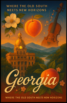 Georgia Where The Old South Meets New Poster