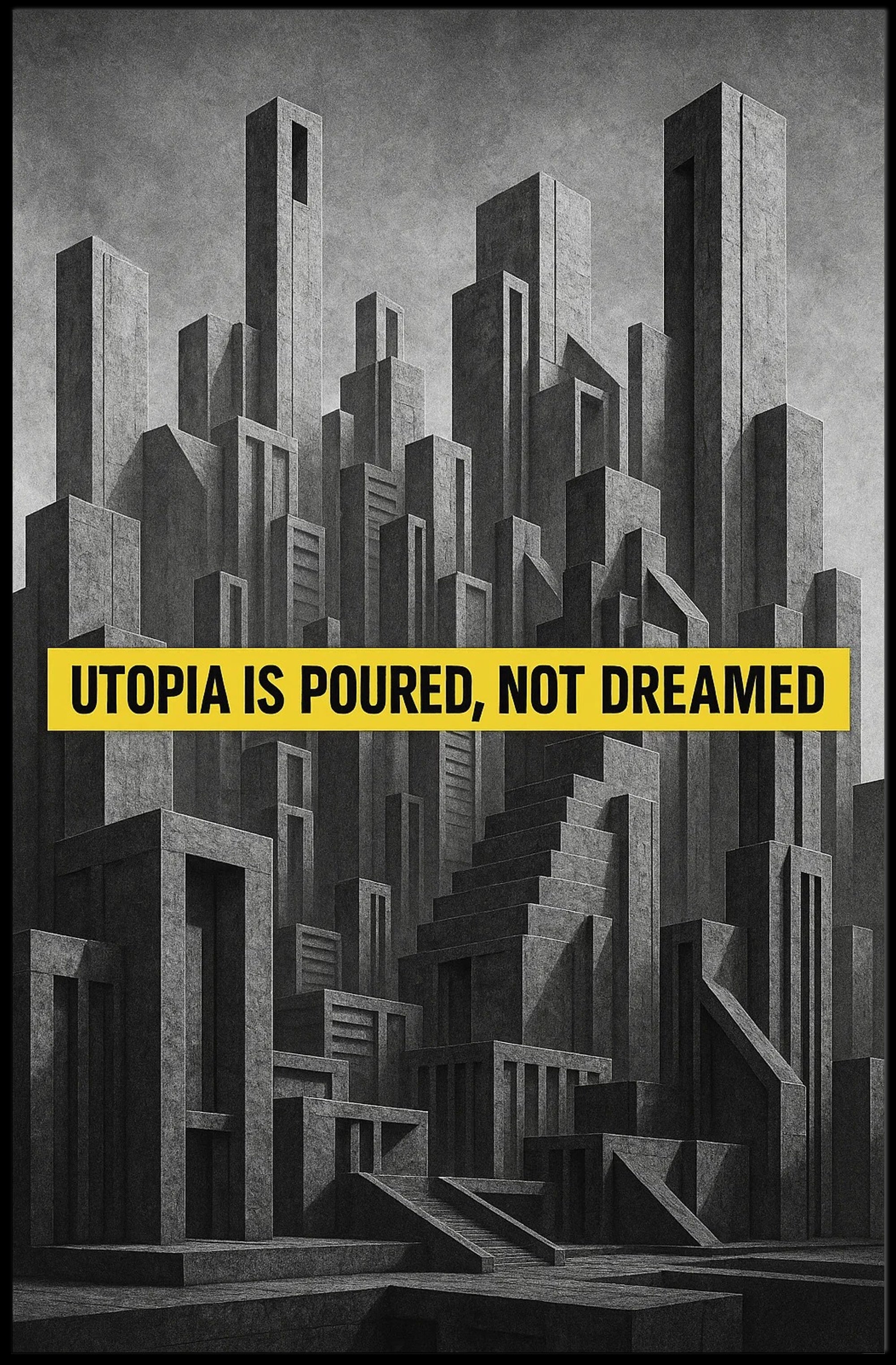 Dystopian Angular Cityscape Futuristic Sci-Fi Poster