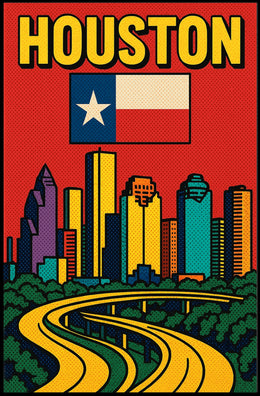 Houston Skyline Pop Art Poster