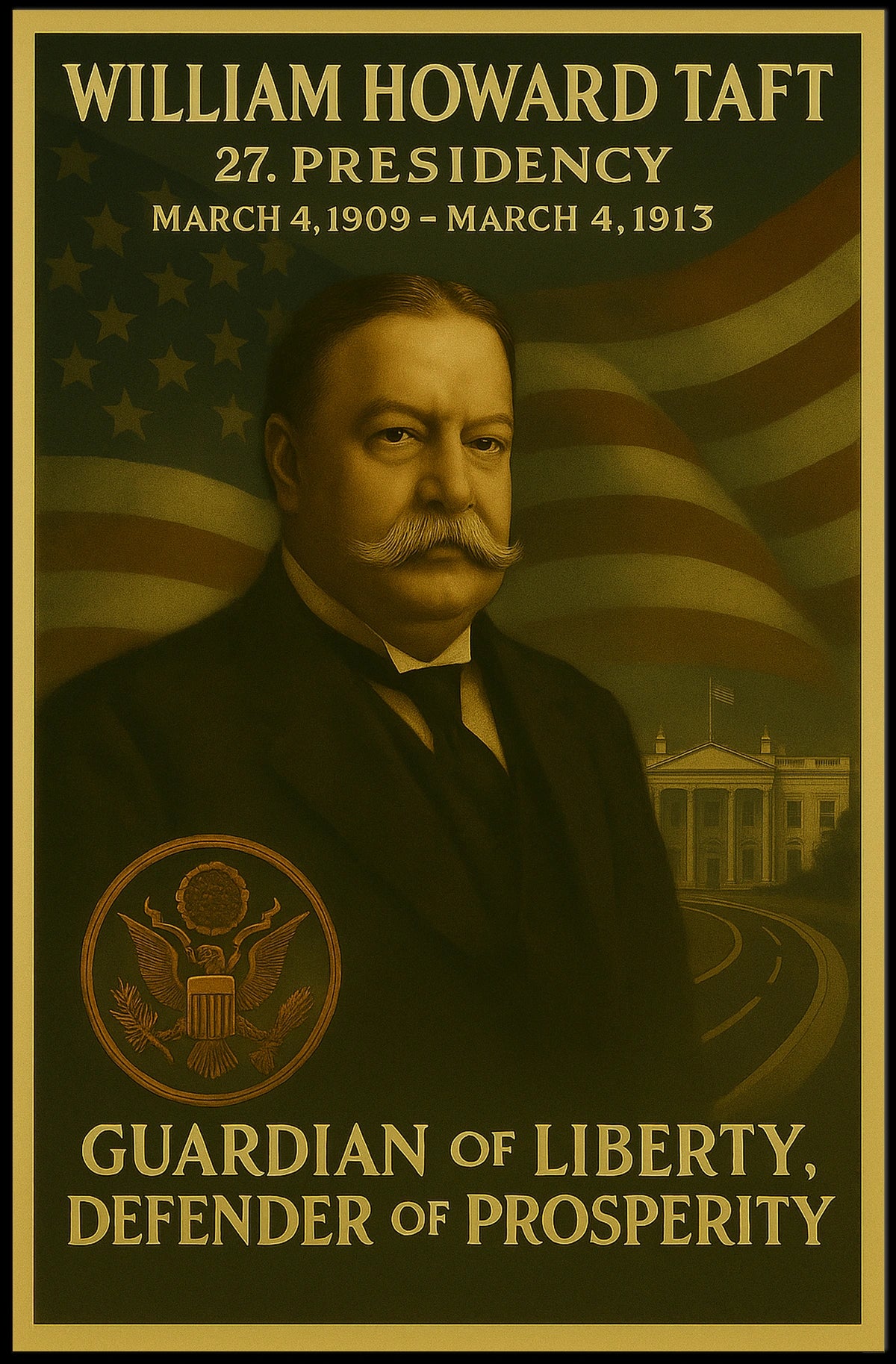 William Howard Taft Patriotic Historical Poster