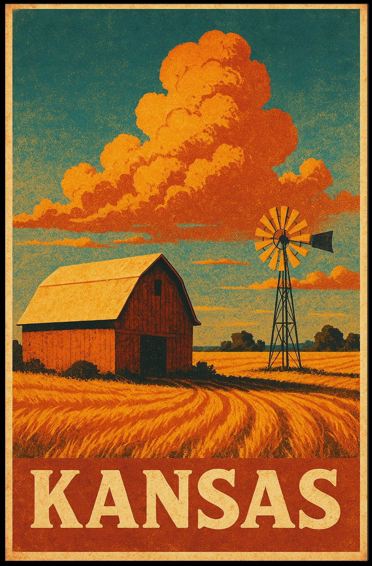 Kansas Countryside Charm Poster