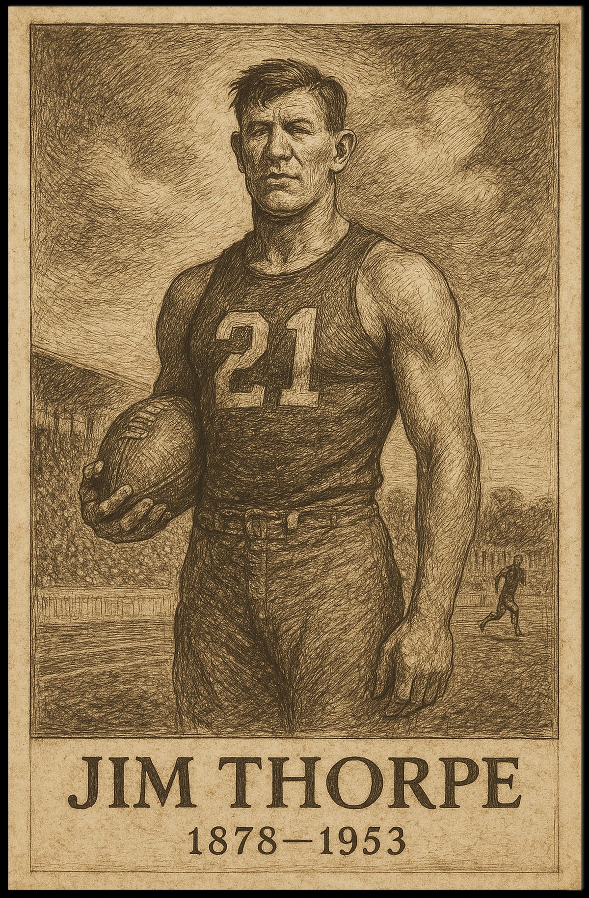 Jim Thorpe Legendary Athlete Poster