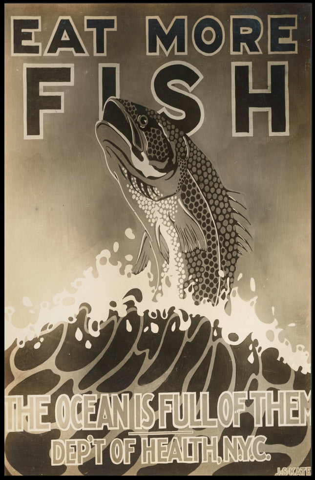 Fish Abundance NYC Vintage Public Health Poster