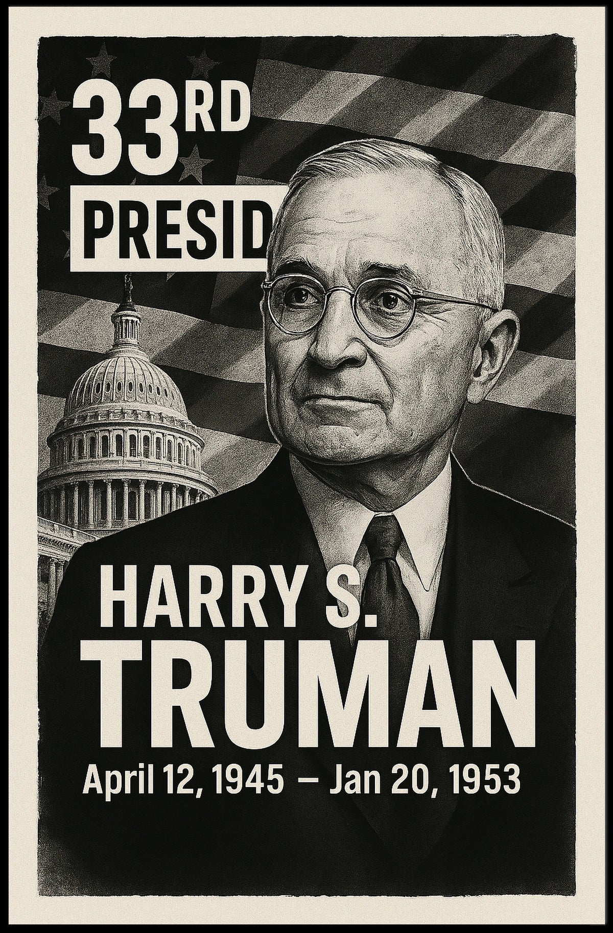 Harry S. Truman 33rd President Poster