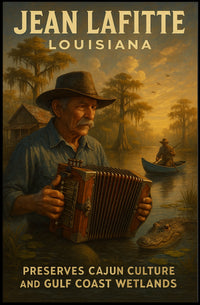 Jean Lafitte Preserving Cajun Culture Poster
