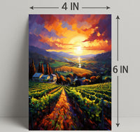 Sunset Over The Vineyard Poster