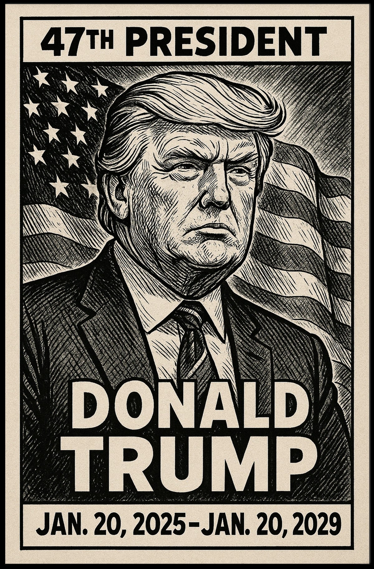 U.S. Presidential Term Vintage Style Political or Propaganda Poster