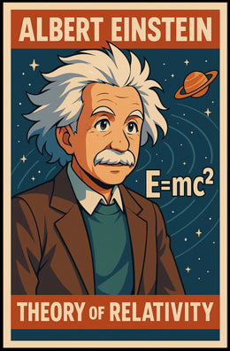 Albert Einstein Relativity Vintage Cosmic Science Inspiration Timeless Iconic Wall Art Poster