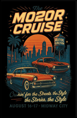 The Motor Cruise Vintage Car Urban or Cityscape Poster
