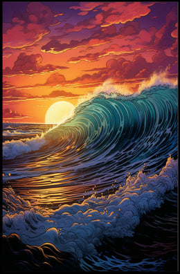 Oceanic Sunset Symphony Poster PosterGoat