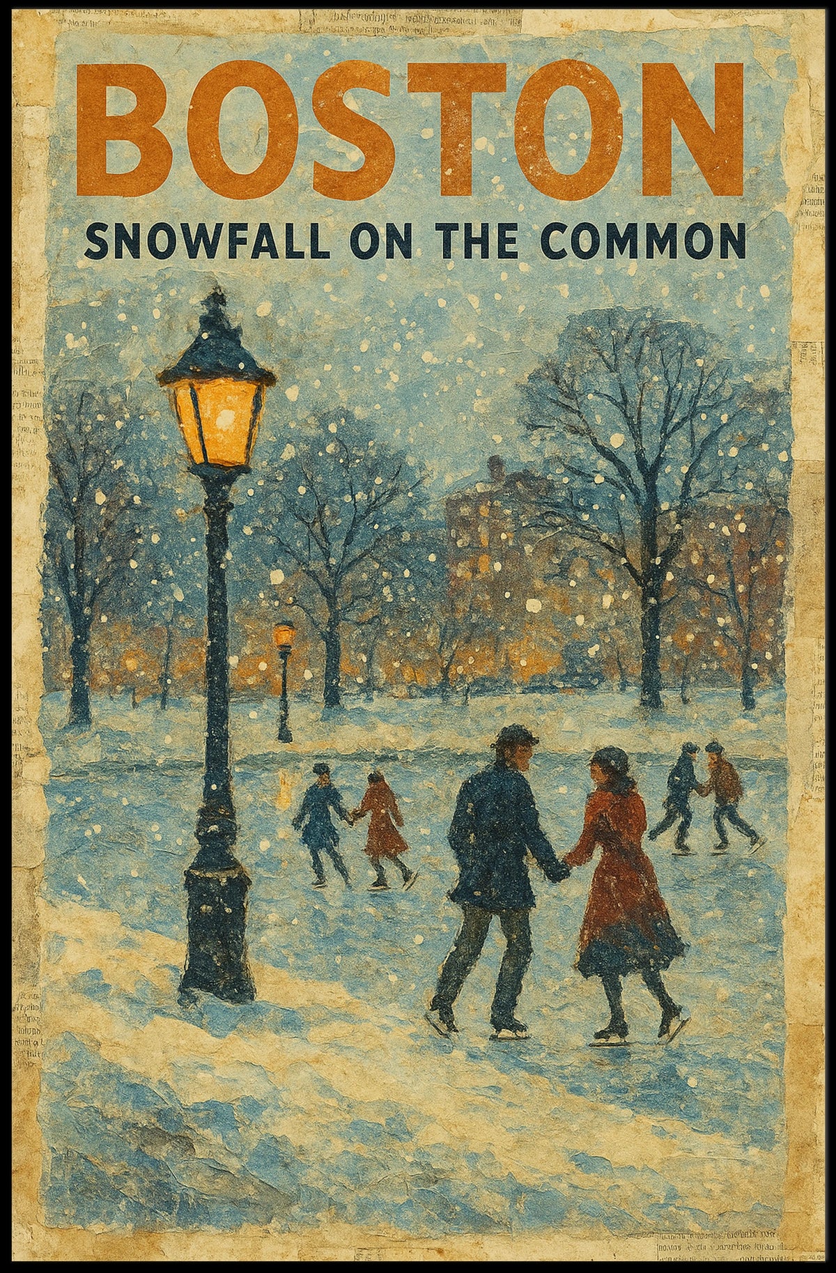 Boston Snowfall On The Common Poster