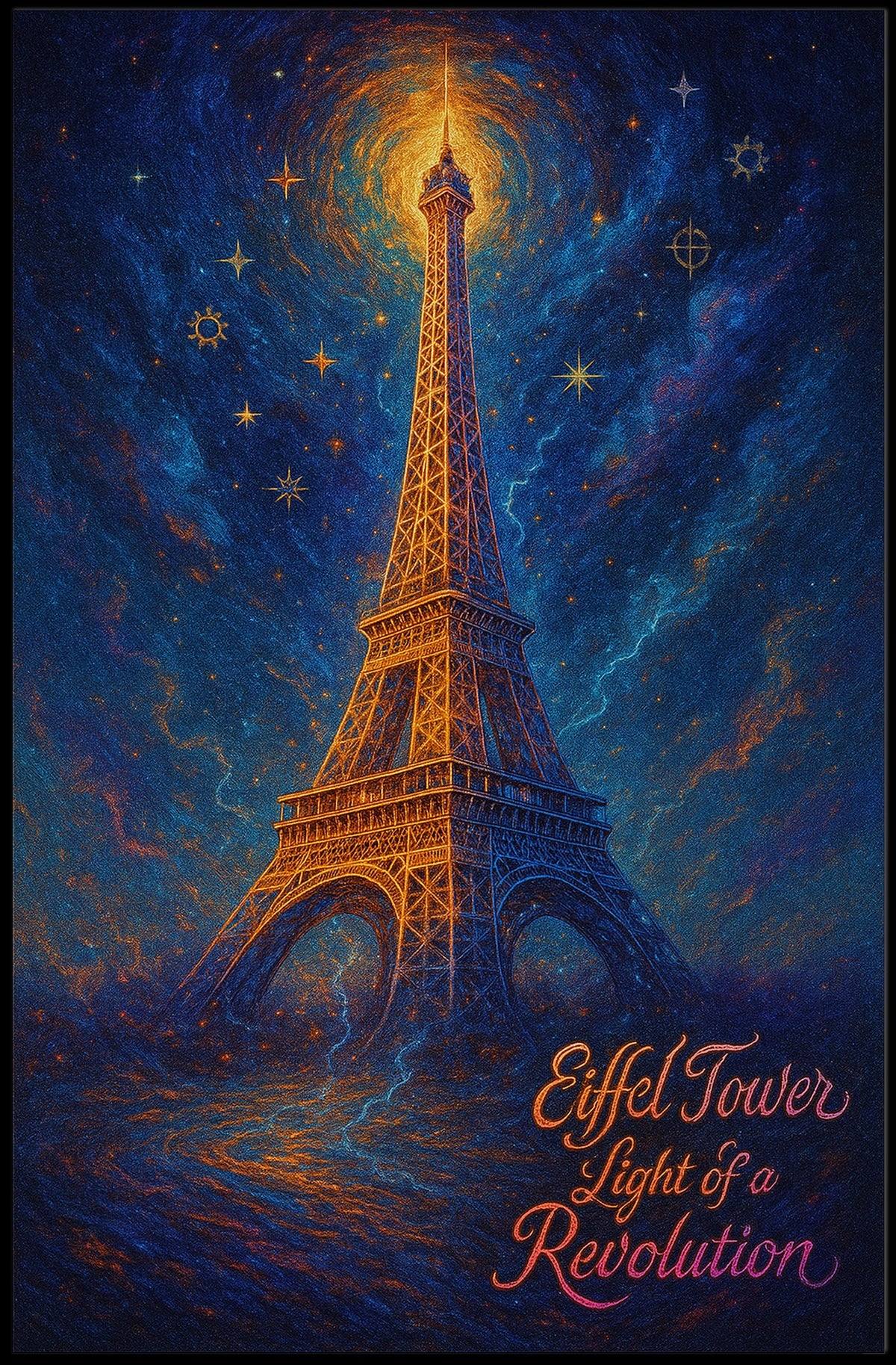 Eiffel Tower Light of a Revolution Poster