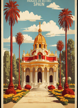 Parque de Retiro Vintage Travel Poster