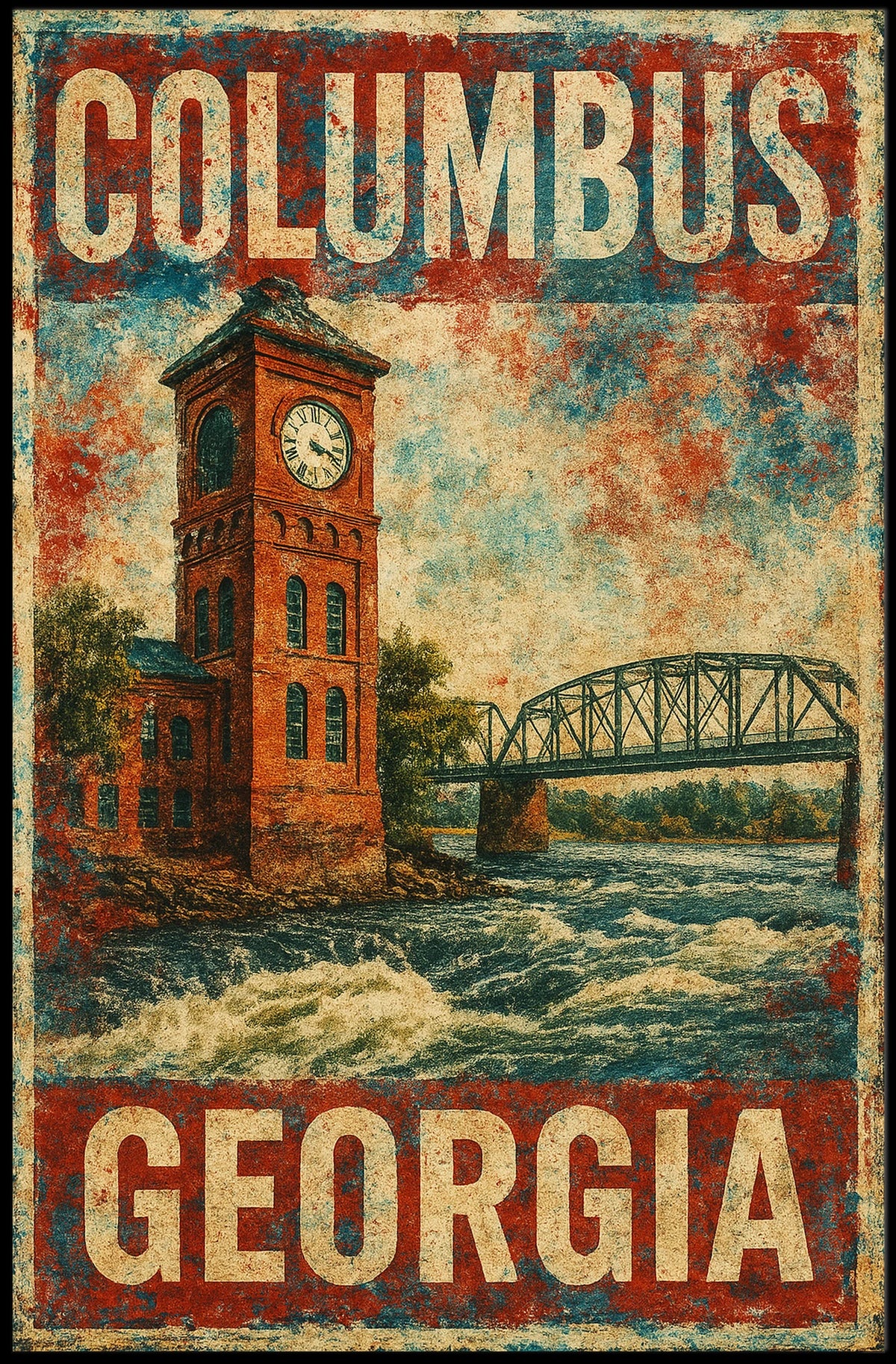Columbus, Georgia Vintage Vintage Poster