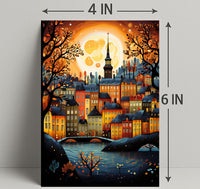 Enchanted Autumn Townscape Poster