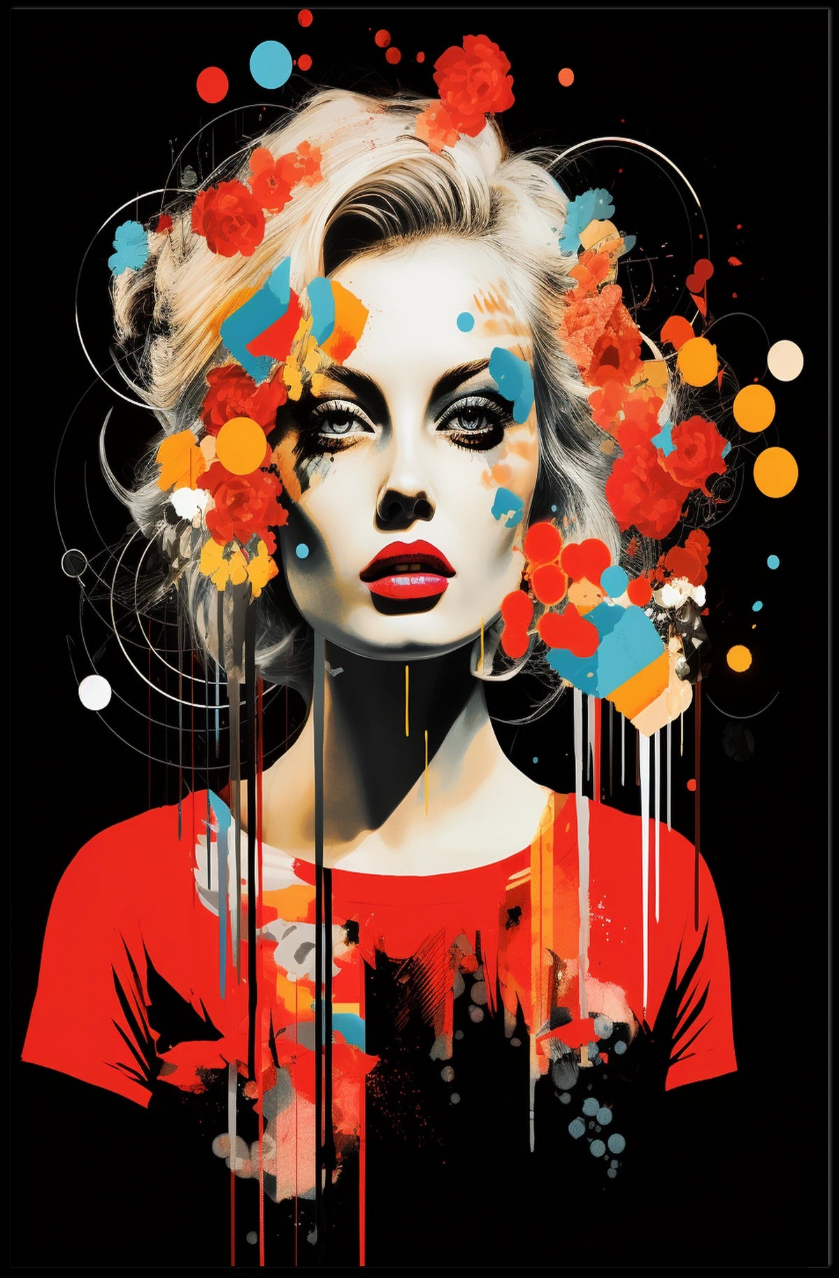Vibrant Woman Abstract Art: Bold and Artistic Poster