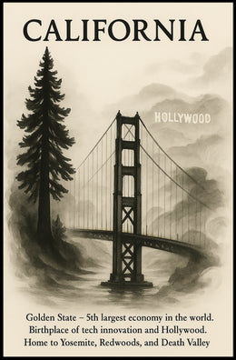 California The Golden State Poster PosterGoat