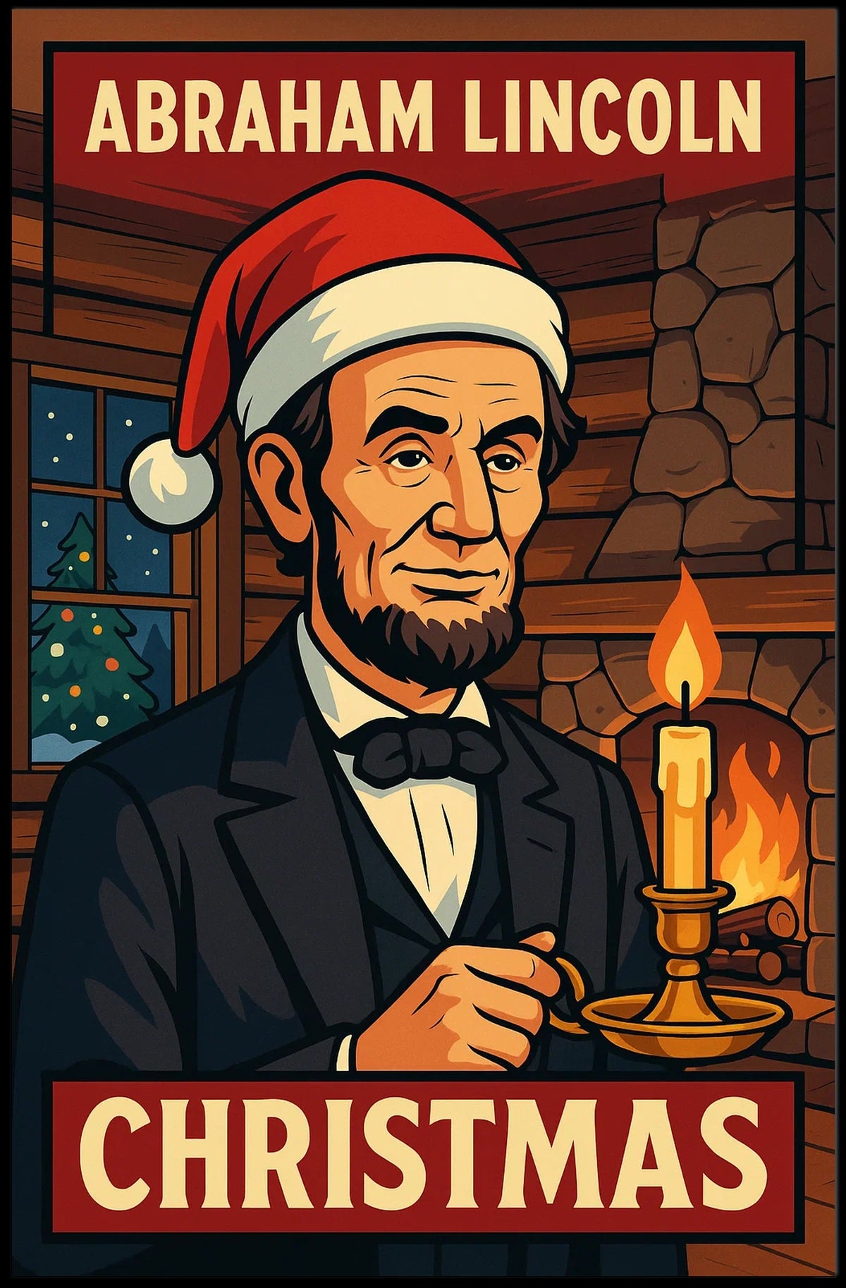 Abraham Lincoln Christmas Poster