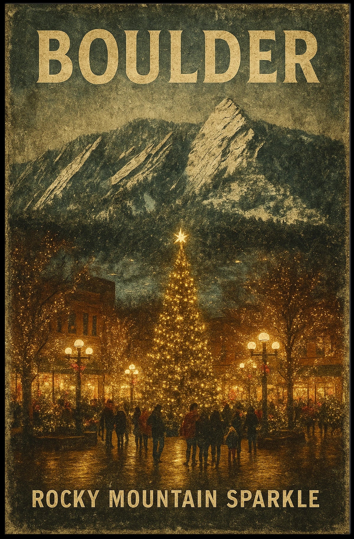 Boulder Rocky Mountain Sparkle Poster